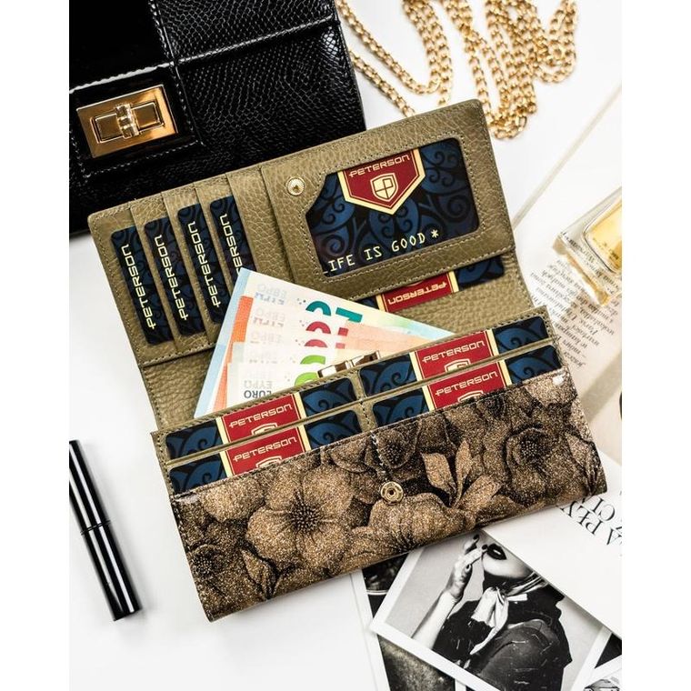 Portfel, złoty, RFID, Peterson