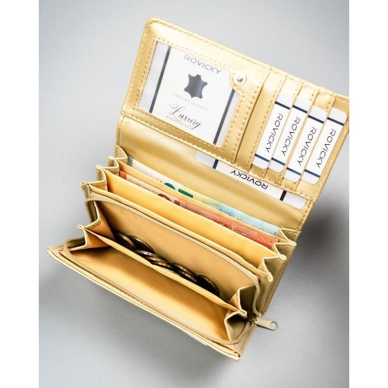 Portfel, złoty, skóra ekologiczna, 4U Cavaldi