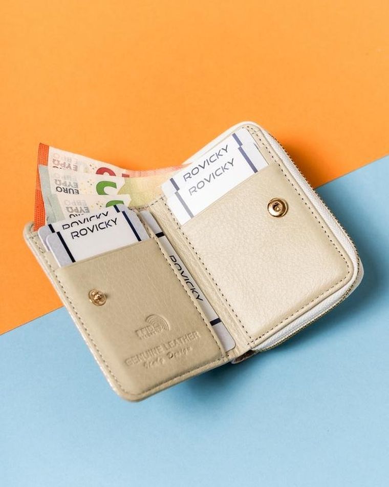 Portfel, złoty, skórzany, Lorenti