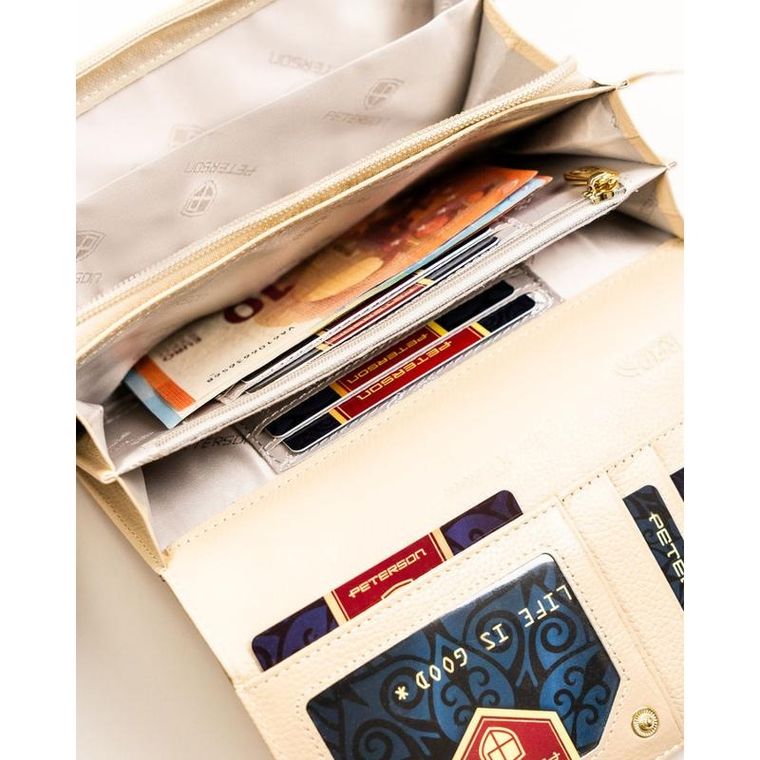 Portfel, złoty, skórzany, Peterson