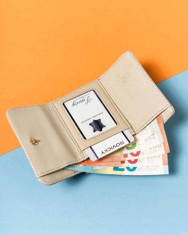 Portfel, złoty, skórzany, RFID, Lorenti