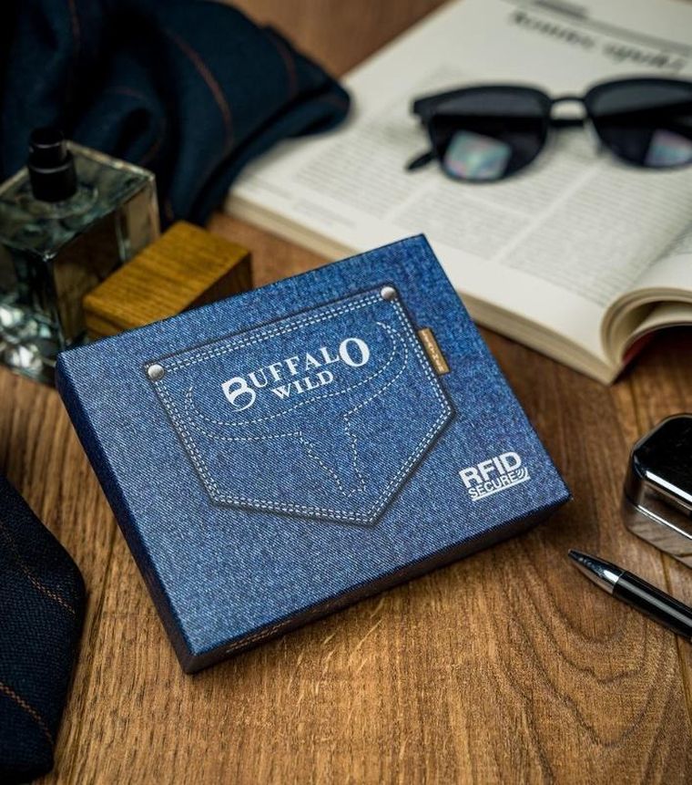 Porządne skórzane etui na dokumenty Buffalo Wild