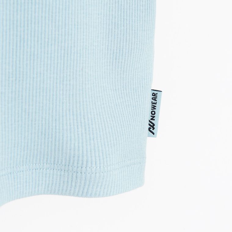 Prążkowana koszulka crop top z modalem NOWEAR