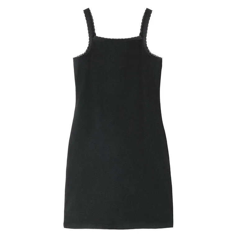 Prążkowana sukienka na ramiączka z koronką NOWEAR