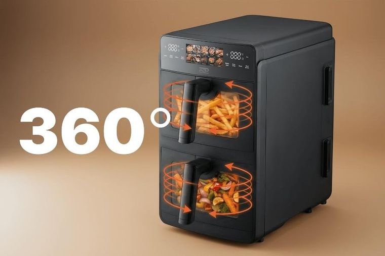 Promis, frytownica beztłuszczowa, pionowa, podwójna