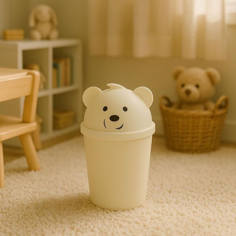 ProWorld, kosz na śmieci w kształcie misia do pokoju dziecięcego, 1,5 l