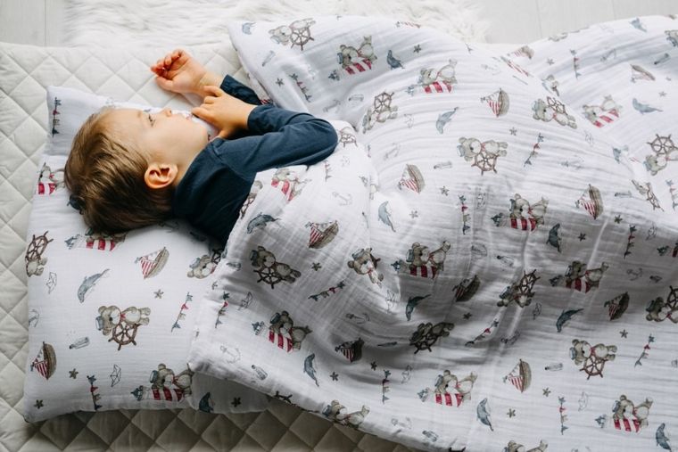 Pulp, Miś Marynarz, 2-częściowy komplet pościeli, muślinowy, 135-100 cm