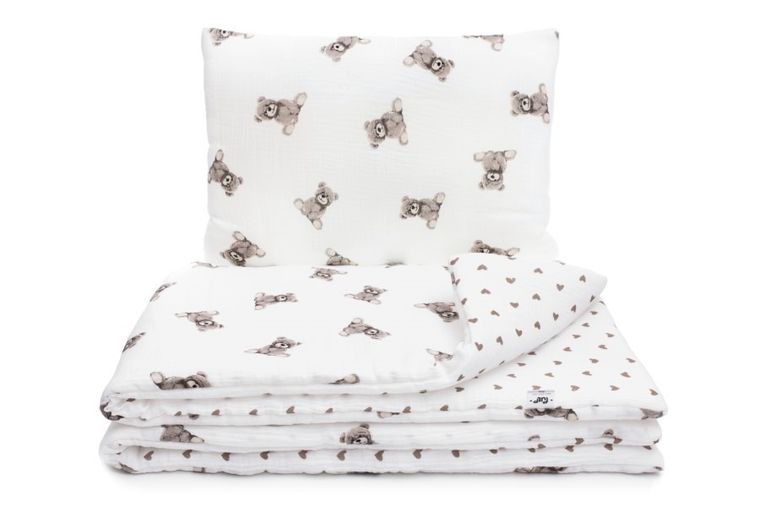 Pulp, Misie, 2-częściowy komplet pościeli, muślinowy, 135-100 cm