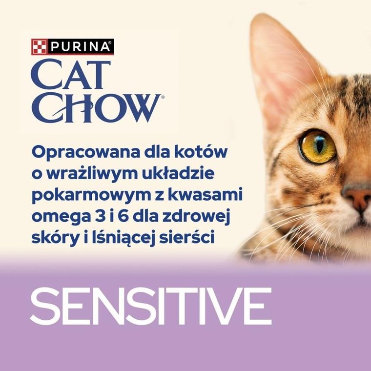 Purina, Cat Chow Sensitive, karma mokra dla kota, łosoś, cukinia, 26-85g