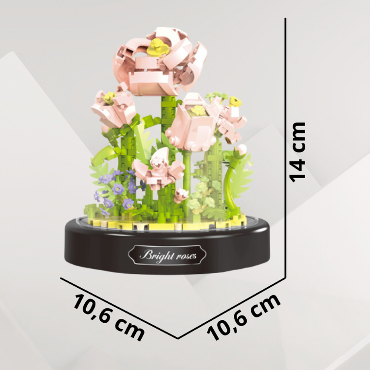 QBI, Jasne róże, klocki konstrukcyjne, 365 elementów