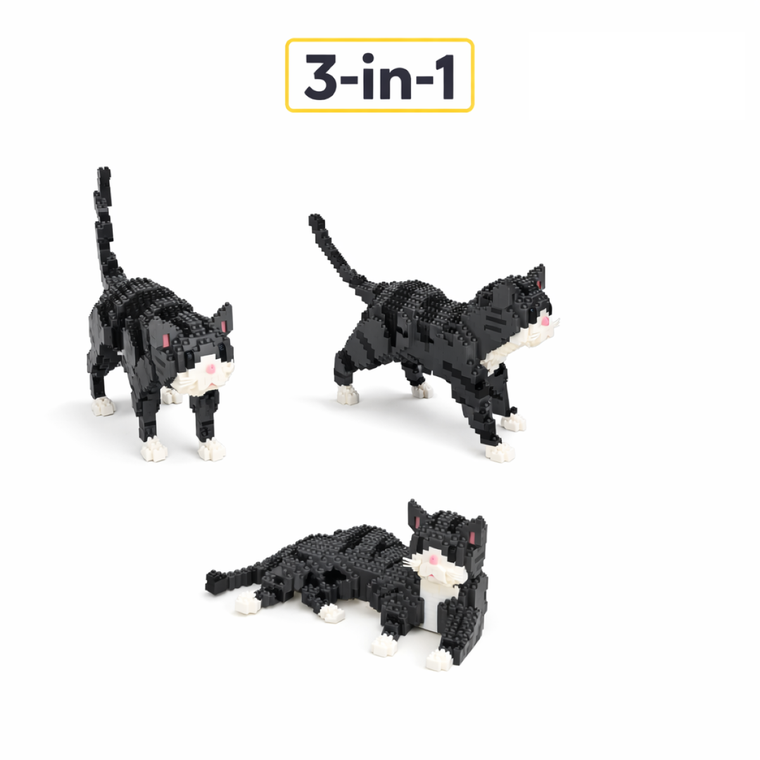 QBI, Kot 3w1, klocki konstrukcyjne, 1054 elementów