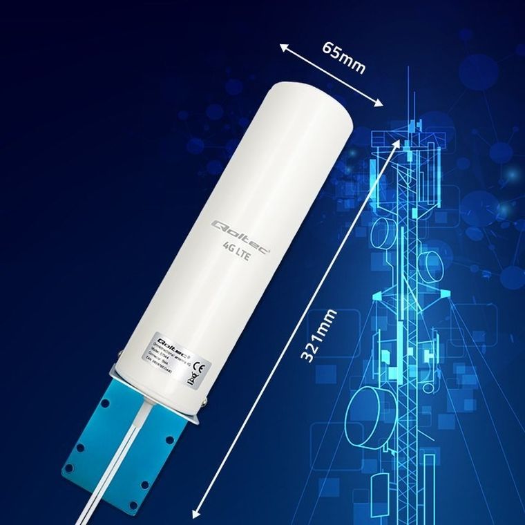 Qoltec, antena, 4G LTE DUAL, 5DBI, dookólna, zewnętrzna