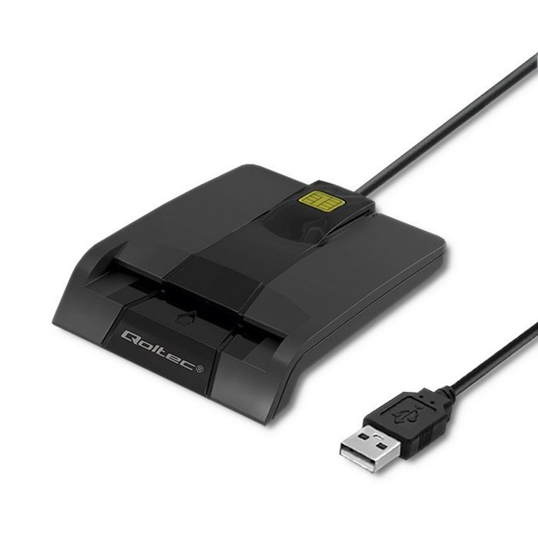 Qoltec, czytnik chipowych kart ID, inteligentny, SCR-0634, USB TYP C