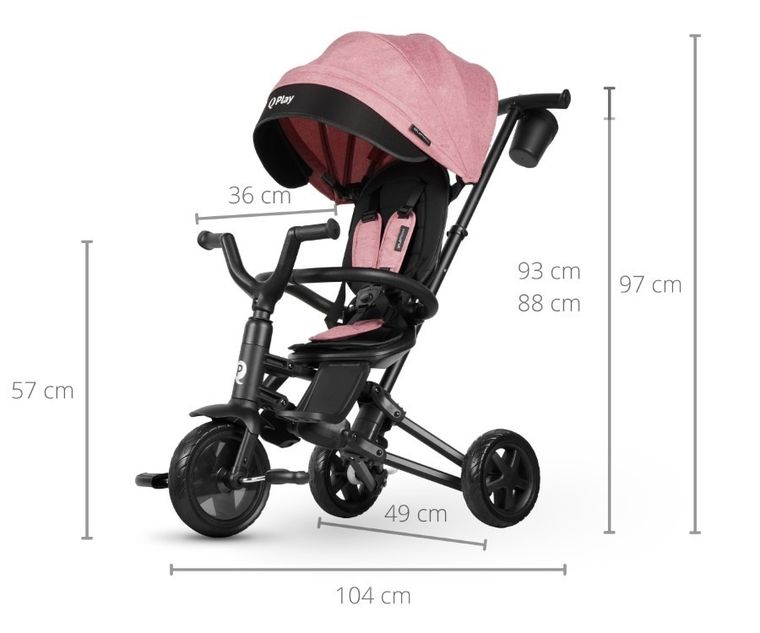Qplay, Nova Niello, rowerek trójkołowy, Pink