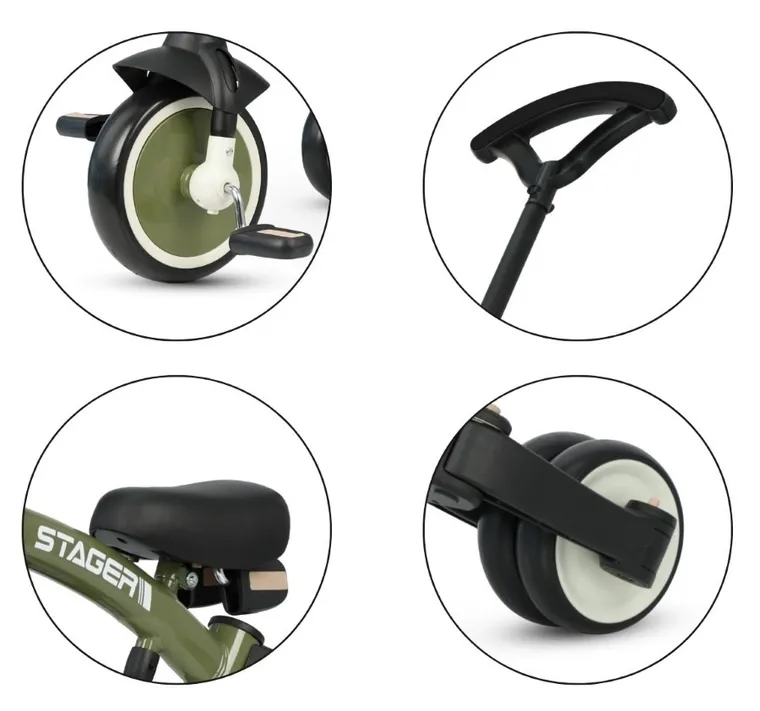 Qplay, Stager, rowerek 3-kołowy 3w1, Green
