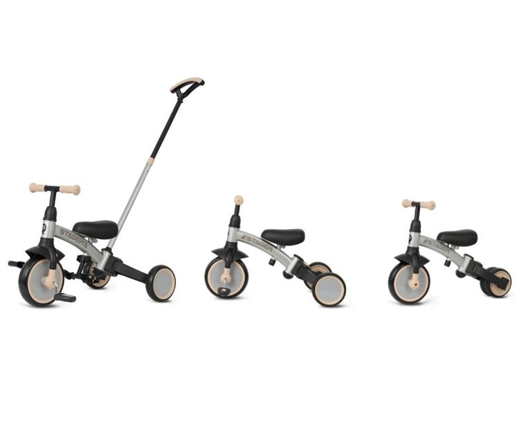 Qplay, Stager, rowerek 3-kołowy 3w1, Silver