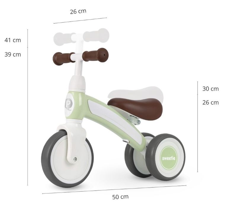 Qplay, Sweetie, rowerek biegowy, Mint