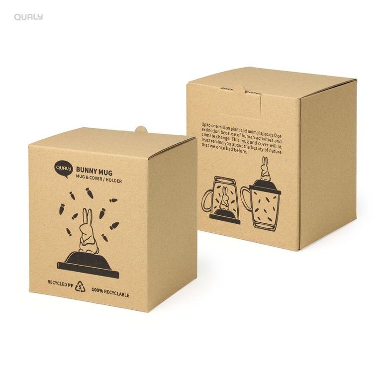 Qualy, kubek z pokrywką, króliczek, 10429-GN-WH