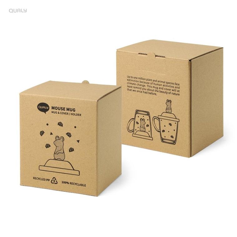 Qualy, kubek z pokrywką, myszka, 10430-WH-GY