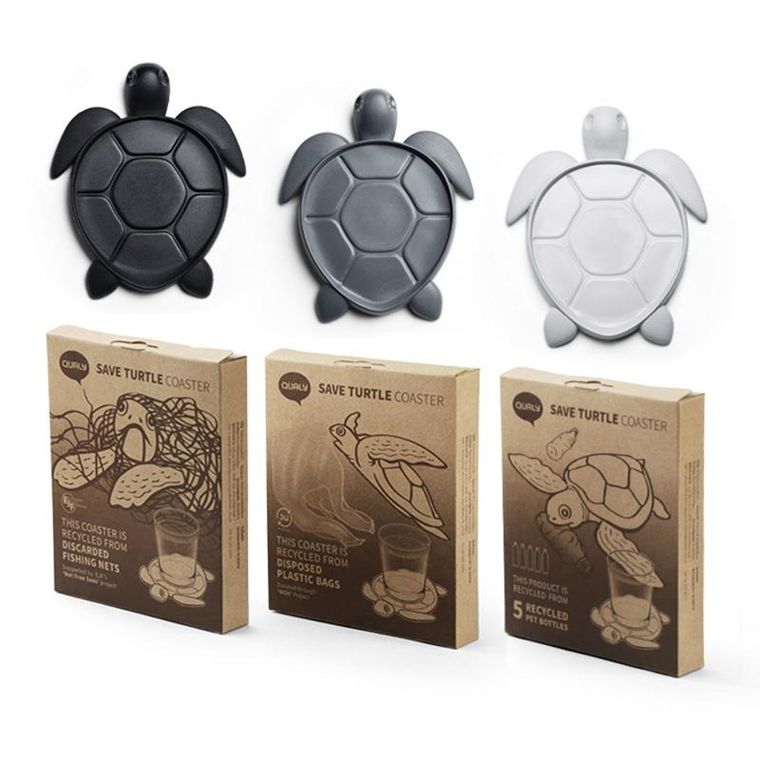 Qualy, Save Turtle, podstawka pod szklankę, szary, 10350