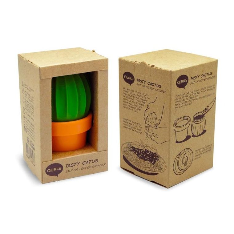 Qualy, Tasty Cactus, młynek do soli i pieprzu, biało-zielony