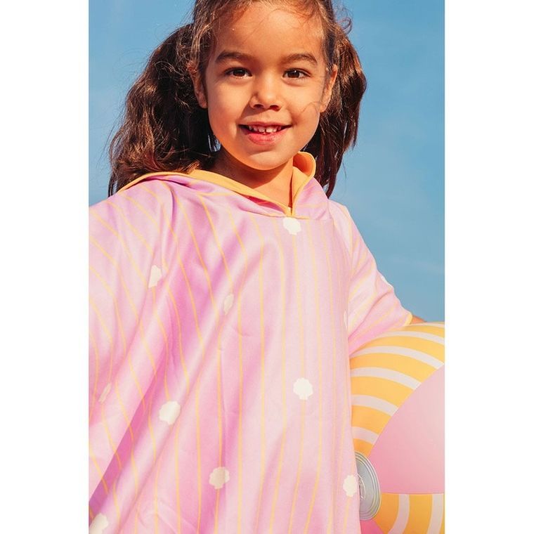 Quut, dwustronne poncho kąpielowe dla dzieci, Banana Pink