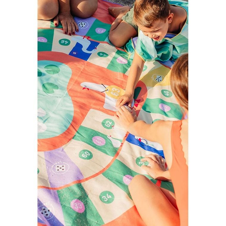 Quut, PlayTowels, dwustronny ręcznik plażowy, Game of the goose, 180-180 cm