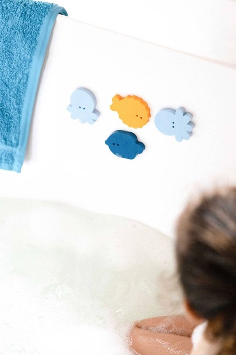 Quut, zestaw piankowych naklejek do kąpieli z wędką, deep sea