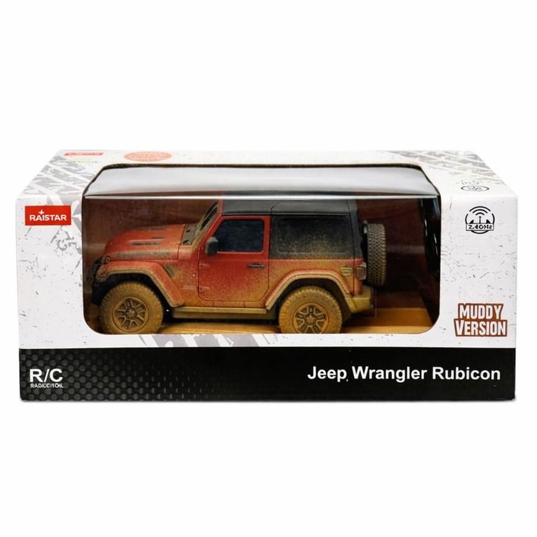 Rastar, Jeep Wrangler Rubicon-Muddy, pojazd zdalnie sterowany, czerwony, 1:24