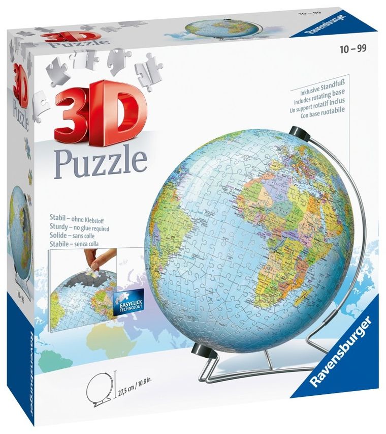 Ravensburger, Globus, puzzle 3D, 540 elementów