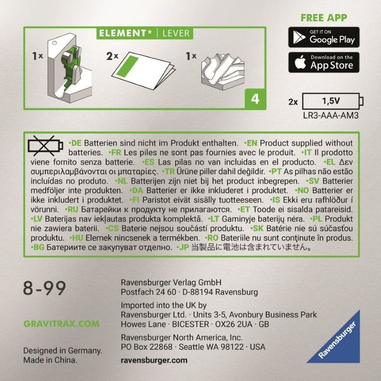 Ravensburger, GraviTrax Power, Kaskada, zestaw uzupełniający
