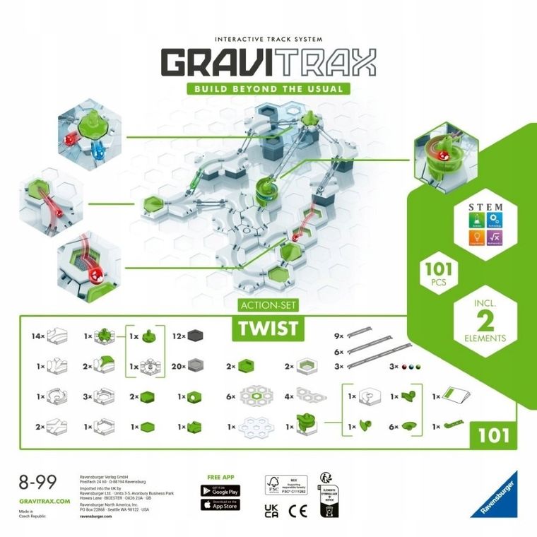 Ravensburger, GraviTrax, Twist, zestaw startowy