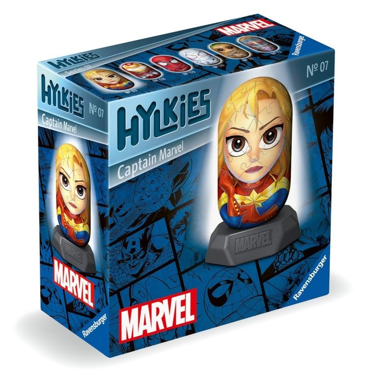 Ravensburger, Hylkies, Kapitan Marvel, puzzle 3D, 56 elementów