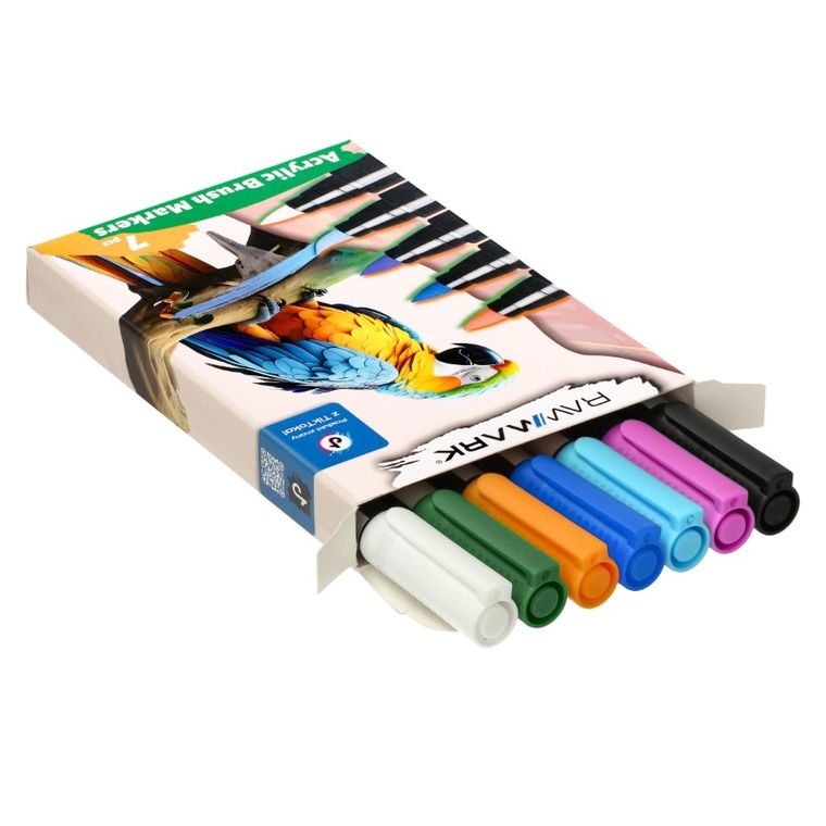 Rawmark, markery akrylowe brush, 7 kolorów