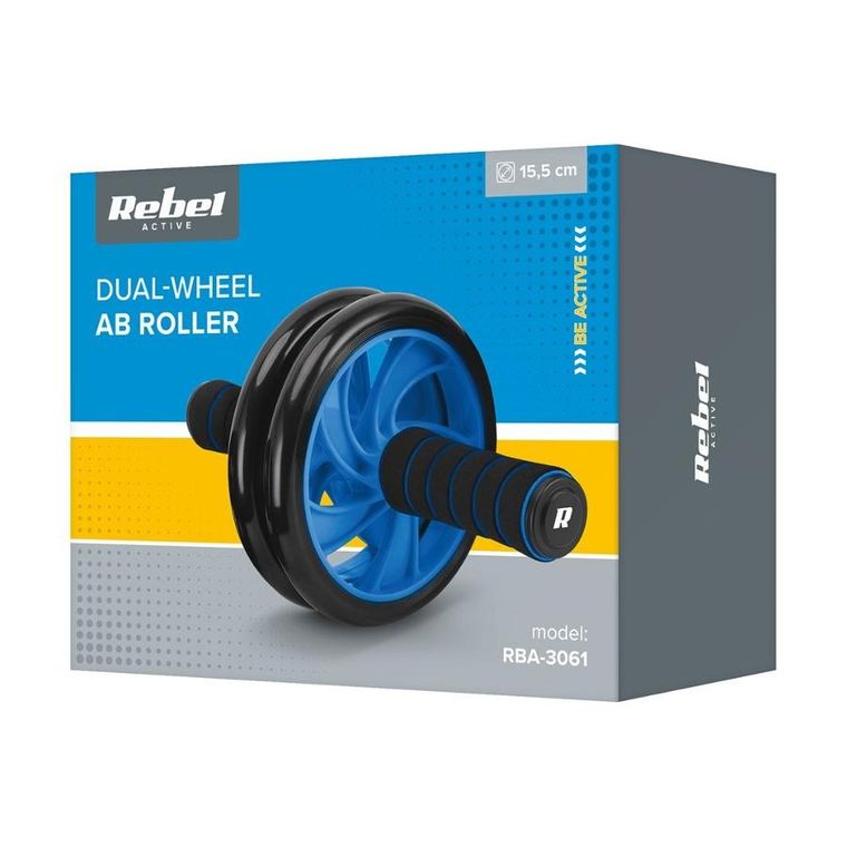 Rebel Active, kółko podwójne, roller do ćwiczeń mięśni brzucha, AB-2 RBA-3061