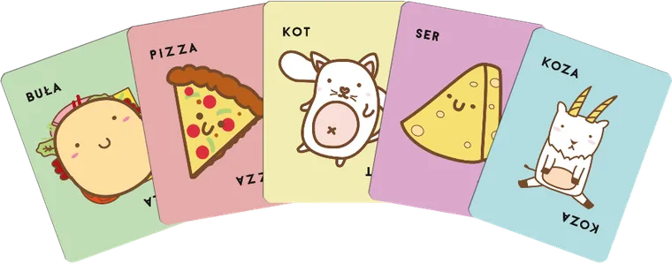 Rebel, Buła, Pizza, Kot, Ser, Koza, gra towarzyska