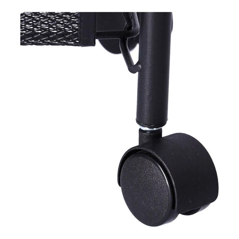 Regał na kółkach z czterema półkami, czarny