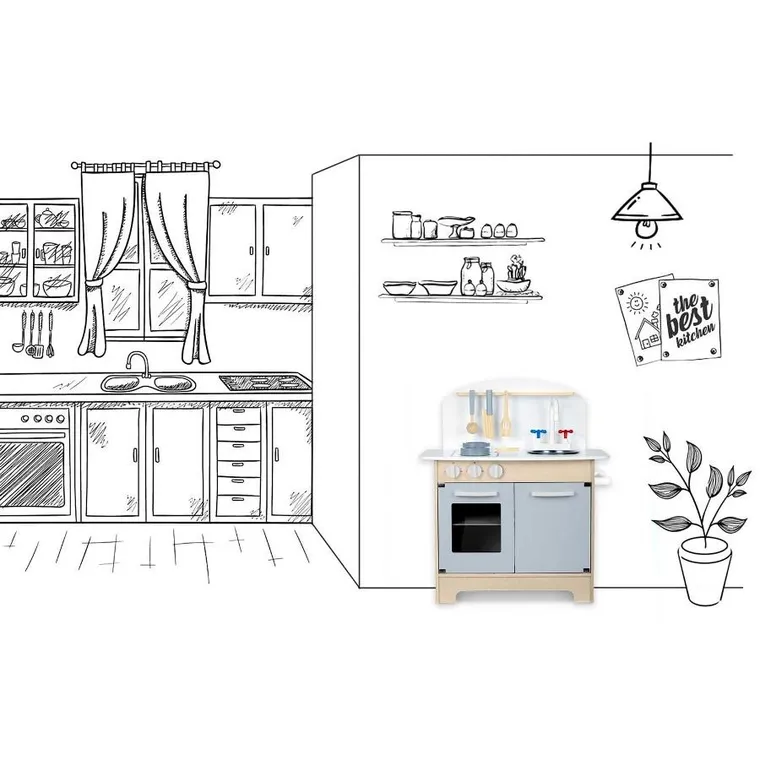 Ricokids, drewniana kuchnia dla dzieci, interaktywna