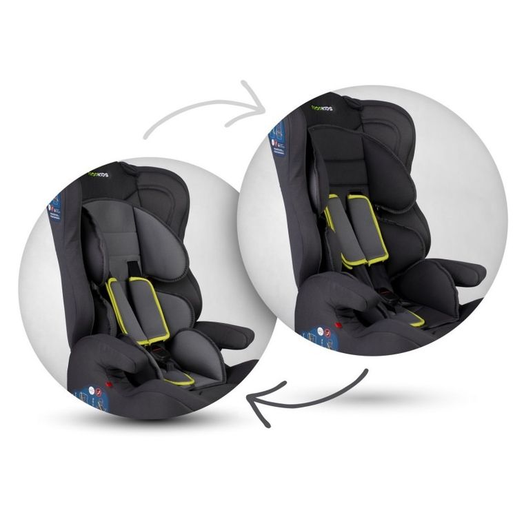 Ricokids, Elio, fotelik samochodowy, 9-36 kg, szary