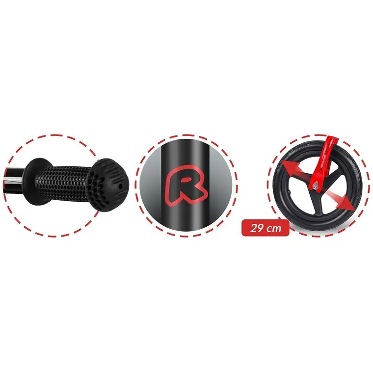 Ricokids, Fun Adventure, rowerek biegowy, czarno-czerwony