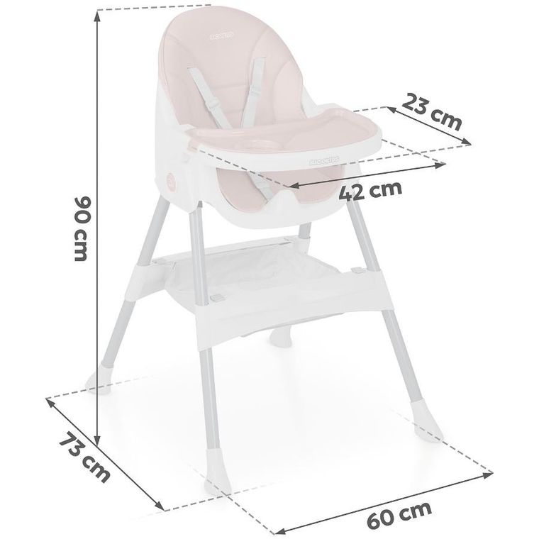 Ricokids, Mani, krzesełko do karmienia, różowe