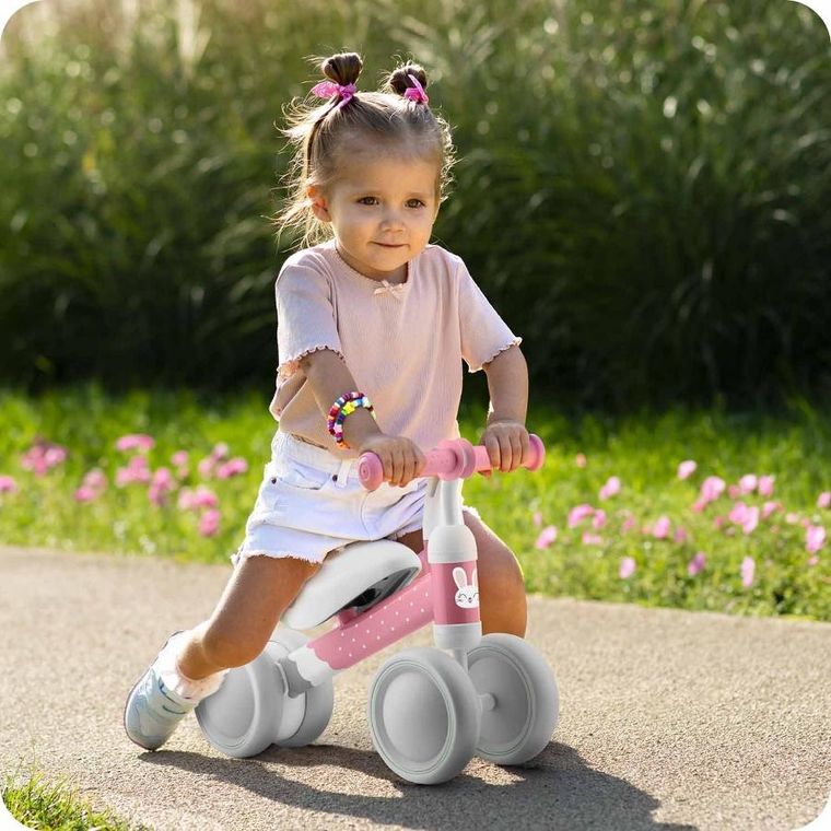 Ricokids, rowerek biegowy dla dzieci, trójkołowy, różowy