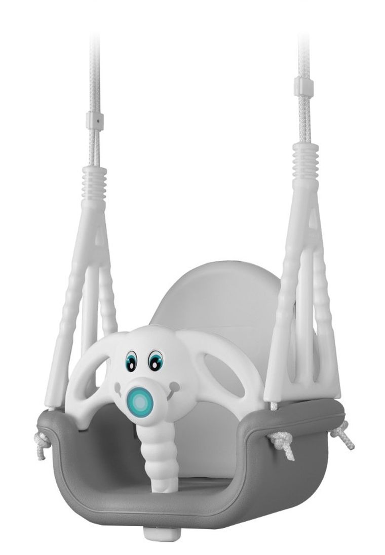 Ricokids, Słonik, huśtawka kubełkowa, 3w1, szaro-biała
