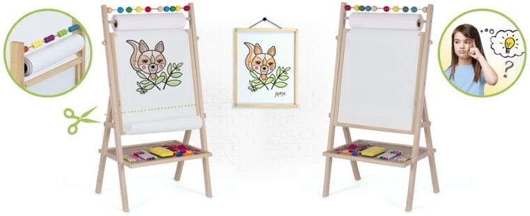 Ricokids, tablica drewniana z papierem, 78-44-29 cm