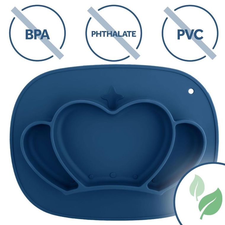 Ricokids, talerzyk dla dzieci silikonowy do karmienia, korona