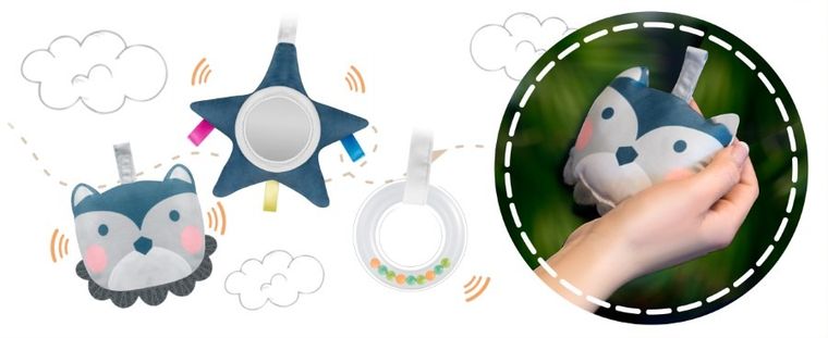 Ricokids, wielofunkcyjny leżaczek bujaczek, minky, jasny szary