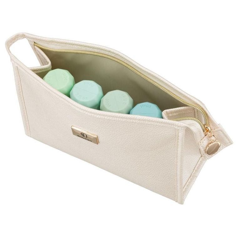 Rovicky, kosmetyczka, skóra ekologiczna, 1-komorowa, beżowa