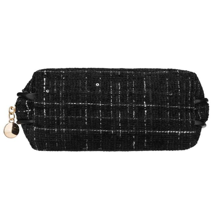 Rovicky, kosmetyczka, tkanina syntetyczna, 1-komorowa, krata, czarna