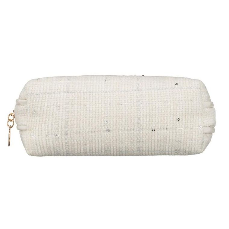 Rovicky, kosmetyczka, tkanina syntetyczna, cekinowa, beżowa