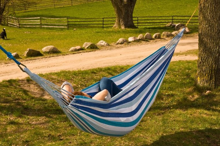 Royokamp, hamak ogrodowy, 2-osobowy, XXL, niebieski, 250-150 cm